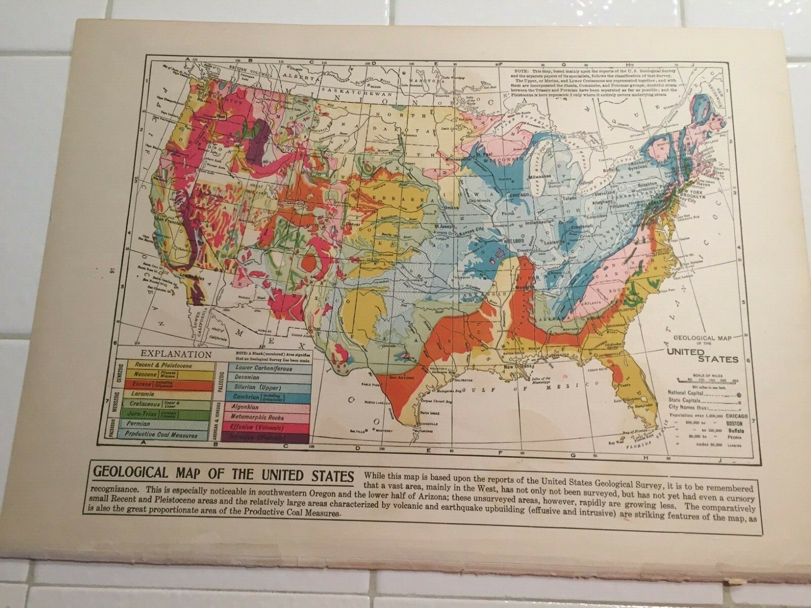 Купить Карты северной америки Geological Map of the United States ...