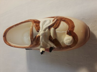 Vintage Enesco Planter Ladies Golf Shoe w/ Crossed Clubs -Golfing Gift