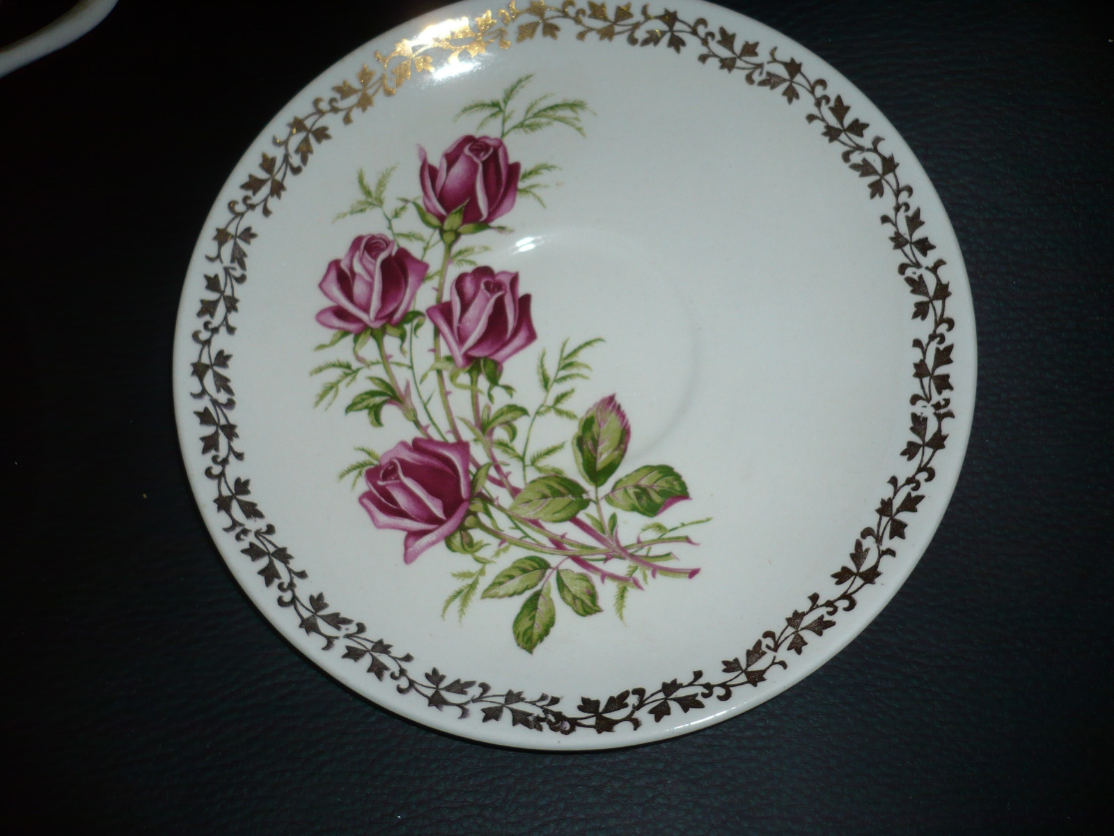 J & G Meakin Anniversary Rose Tea Cup and Saucer 22KT Gold Coffee Cup