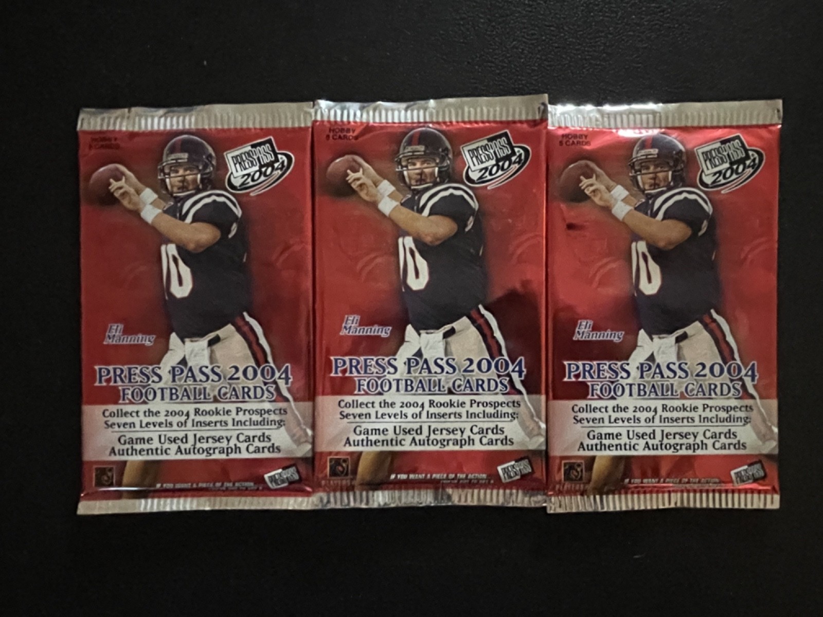 2004 Press Pass Game Used Jersey Football 5 Cards Per Pack Lot Of 3 #8