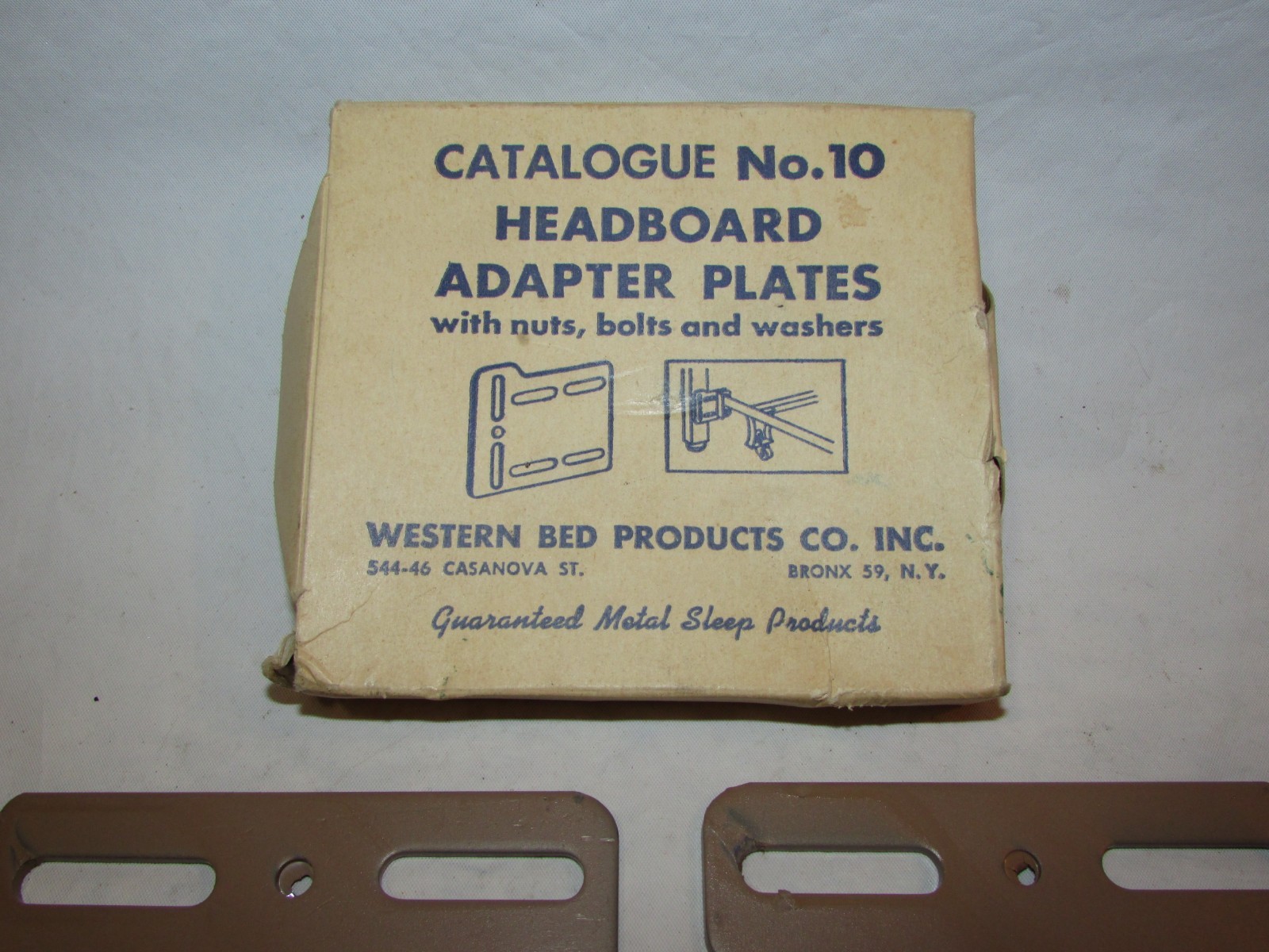 Western Bed Products Co. Headboard Adapter Plates With Hardware NOS Heavy Duty