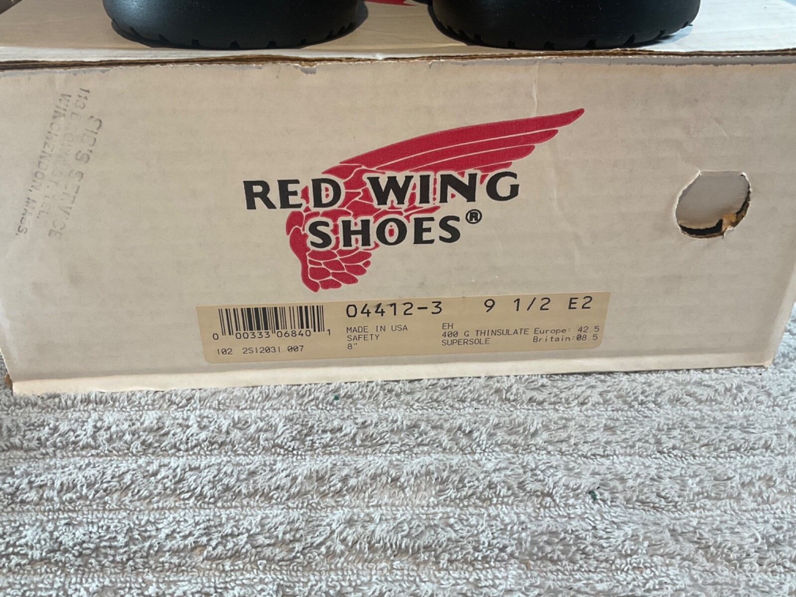 RED WING SHOES 8” RED WING SUPERSOLE 4412 LEATHER STEEL TOE BOOTS MULTIPLE SIZES