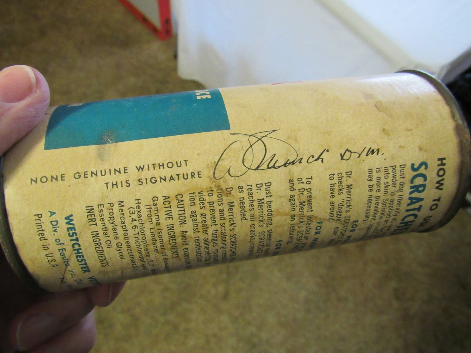 Dr. Merrick's SCRATCHEX For Dogs - Old Cardboard & Metal Container