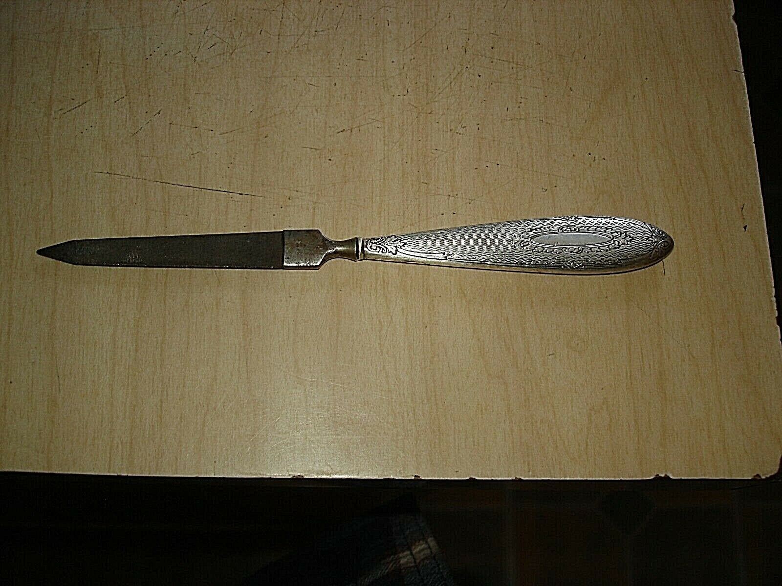 VINTAGE STERLING HANDLED NAIL FILE WEBSTER SILVER HALLMARKED