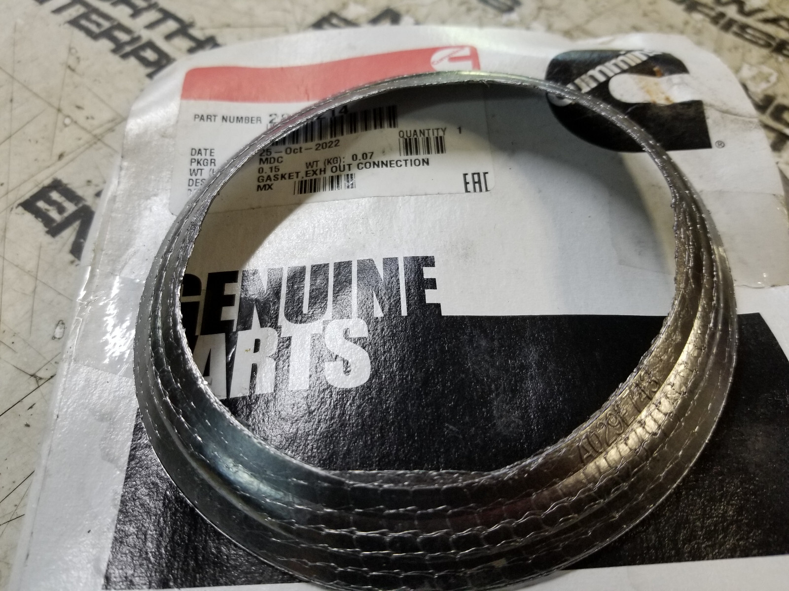 2880214 CUMMINS Exhaust Outlet Connection Gasket EPA13 Automotive 15 liter ISX/Q - Picture 1 of 3