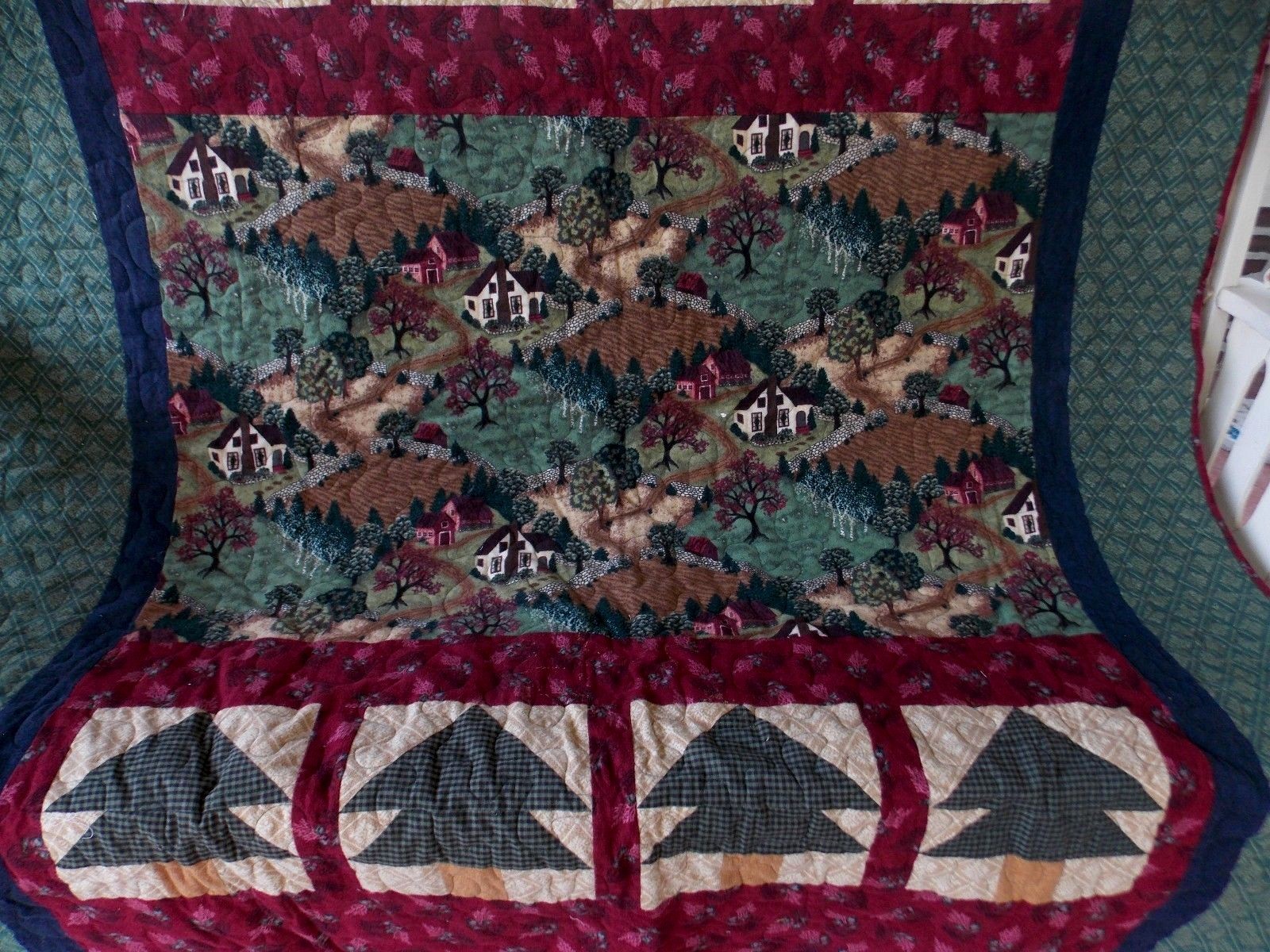 Beautiful! New Hand Made Quilted Comforter Bed Spread 64