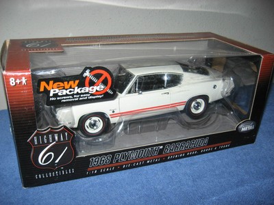 1968 PLYMOUTH BARRACUDA 383-S 1:18 HIGHWAY 61 OPENING HOOD DOORS TRUNK