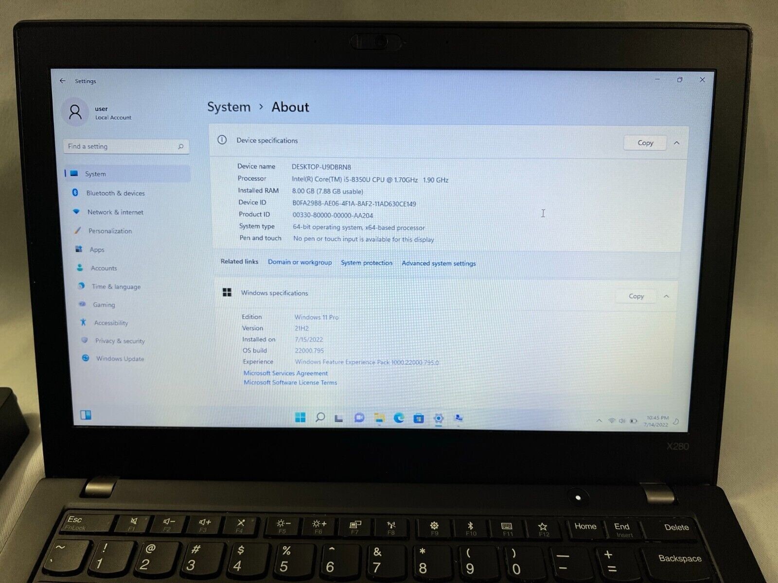 Lenovo ThinkPad X280, 12.5 Lenovo ThinkPad X280, 12.5