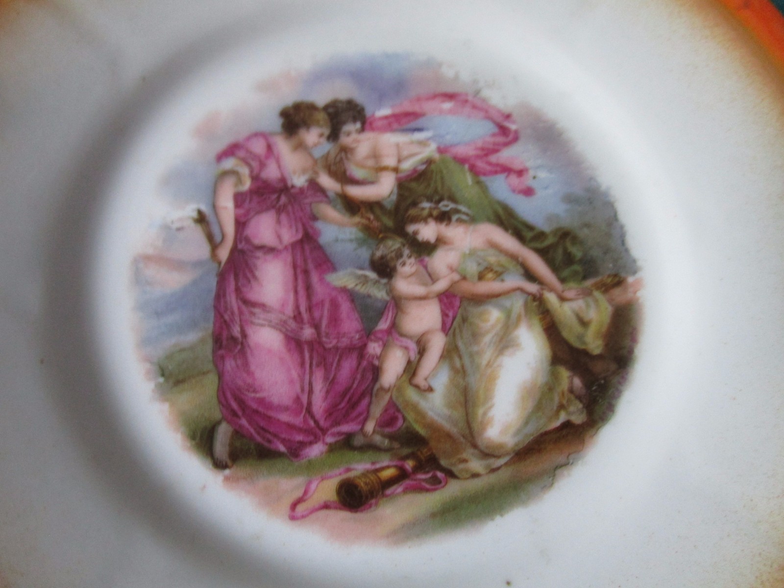 Zsolnay Pecs” Hungary 6 Cups/Saucers Greek Maidens Zsolnay Pecs” Hungary 6 Cups/Saucers Greek Maidens