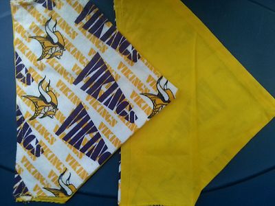 minnesota vikings nfl homemade 2 sided dog scarf (pick size)