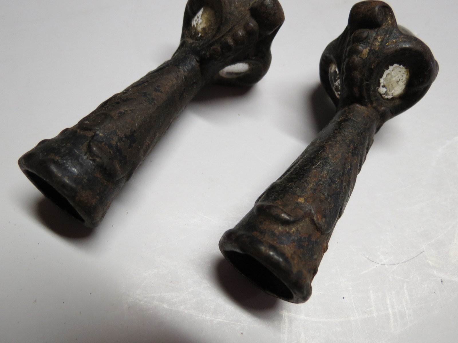 Vintage Ornate Cast Iron Glass Ball Claw Feet - Set of 2