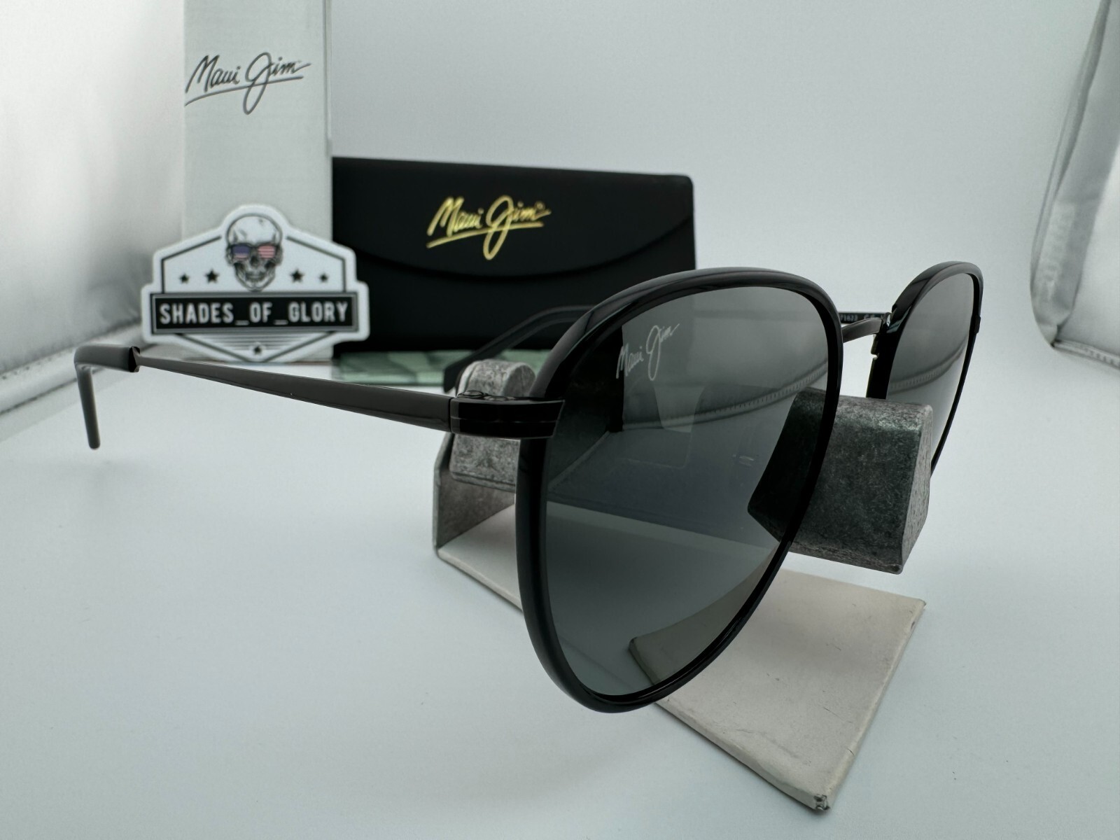 Pre-owned Maui Jim Noni Mj 854-02 Titanium Gunmetal Neutral Grey Polarized Sunglasses