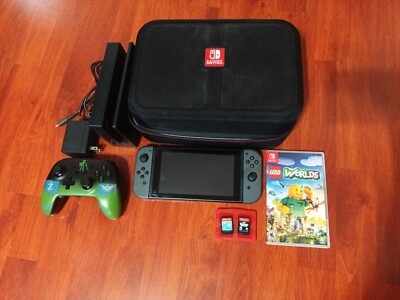 Nintendo Switch Console Bundle Tested W/ 3 Games Dock Case Controller Black