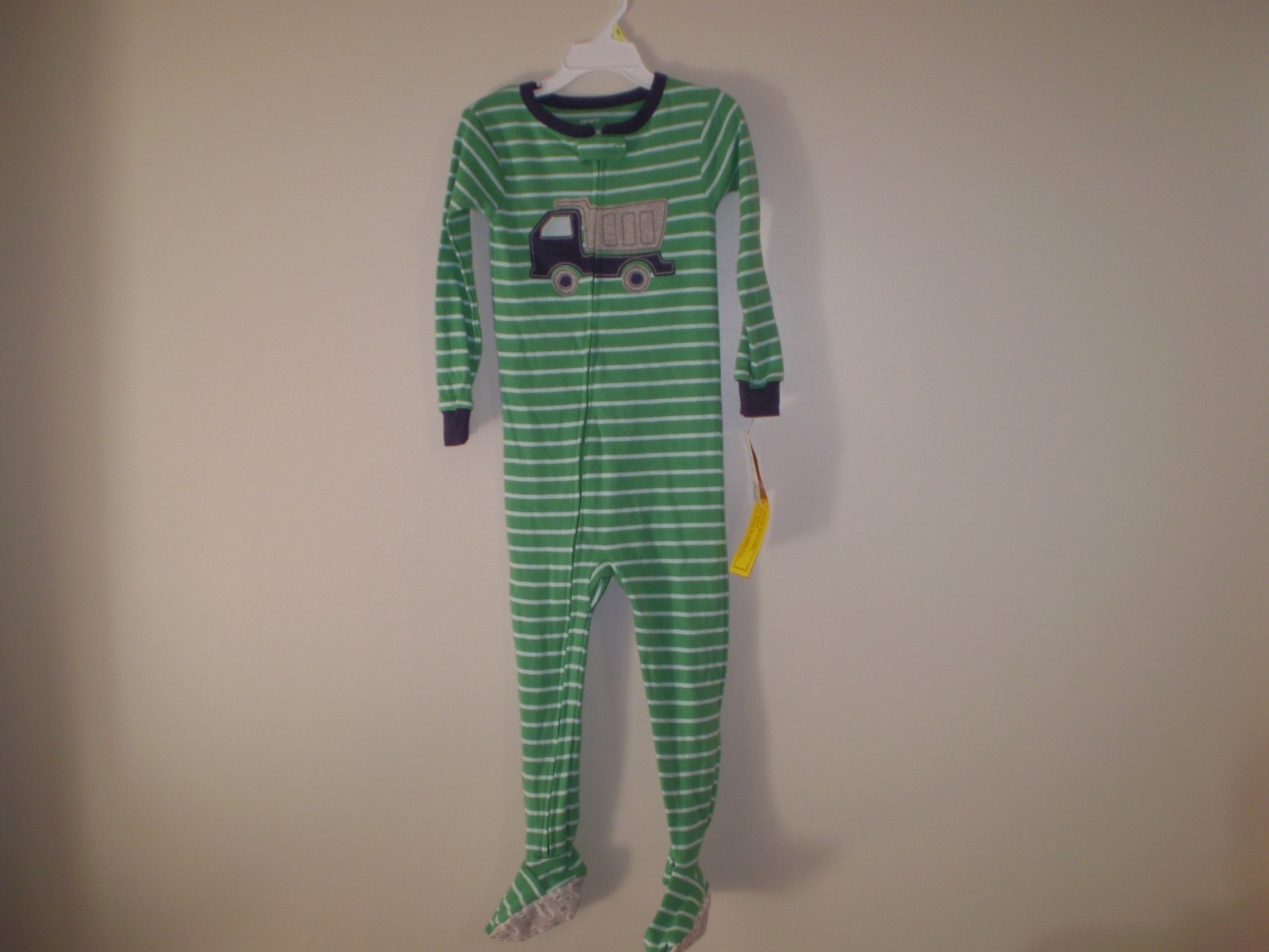 Carter's Boys toddlers Green Truck Pajamas 4T New