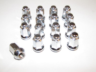 3//8x24 Tapered CHROME Steel 14mm Hex ATV UTV Lug Nuts Lug Nut Kit x16