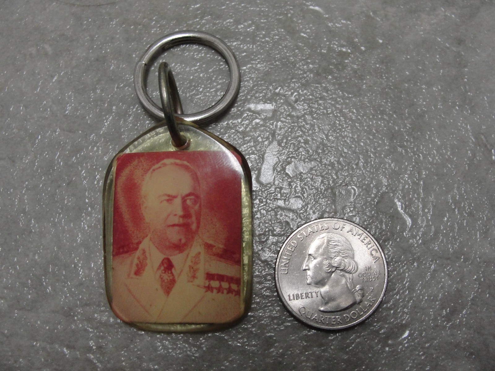 Vintage Stalin Zhukov Keychain USSR 1979