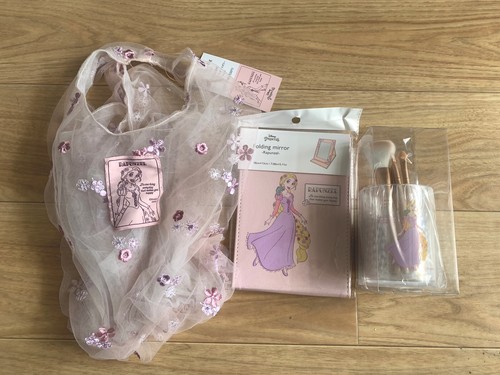 DAISO JAPAN THREEPPY DISNEY RAPUNZEL lace tote bag Folding