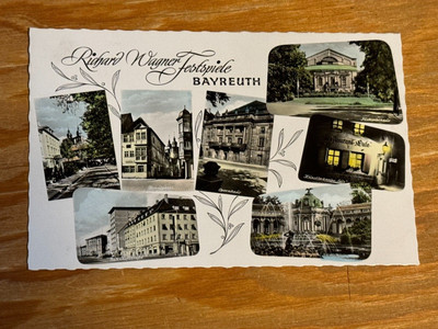 Richard Wagner Festival Collage buildings in Bayreuth, Germany Vintage Postcard
