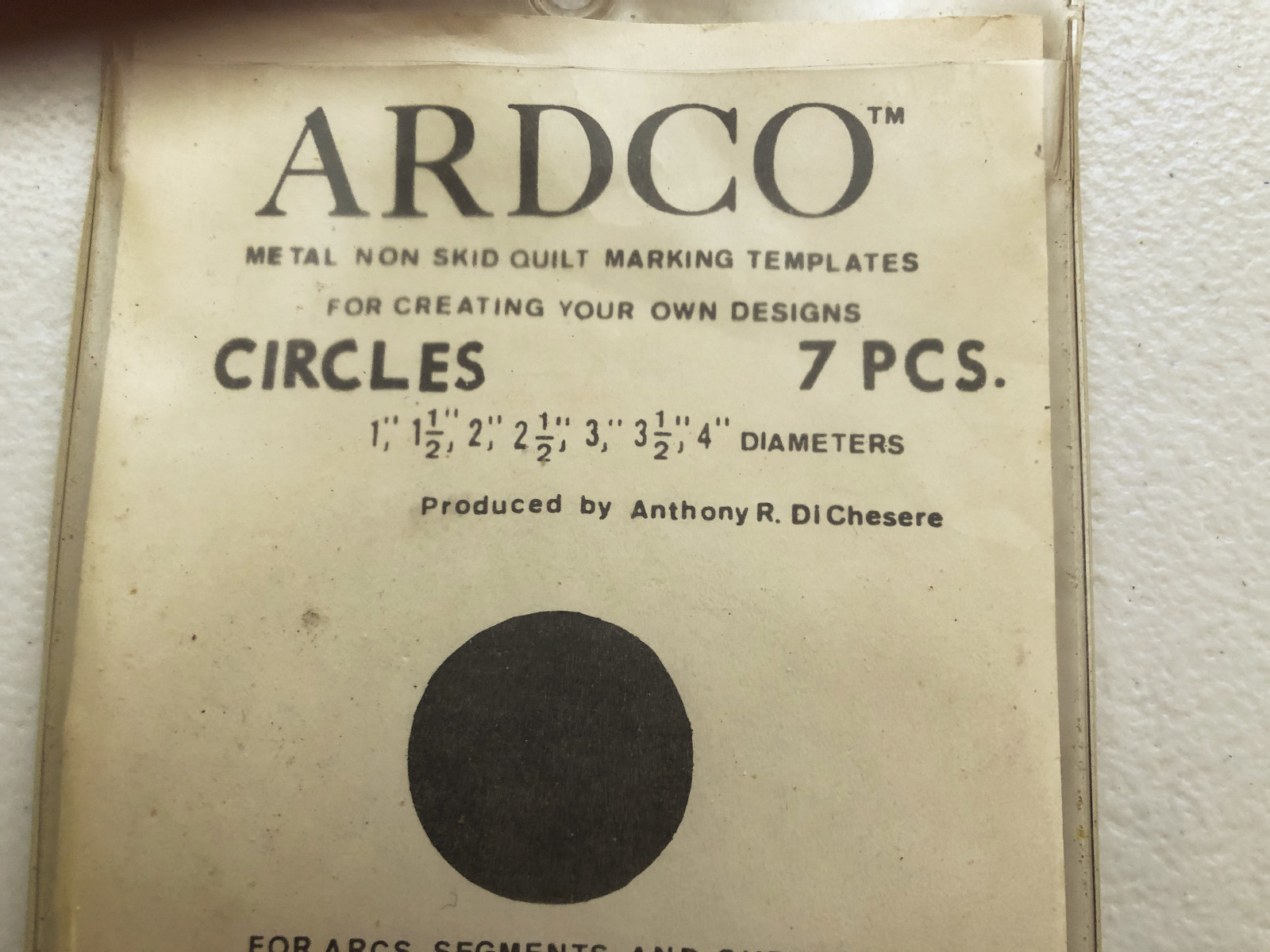 Ardco Metal Non Skid Quilt Marking Templates - 7 Circles
