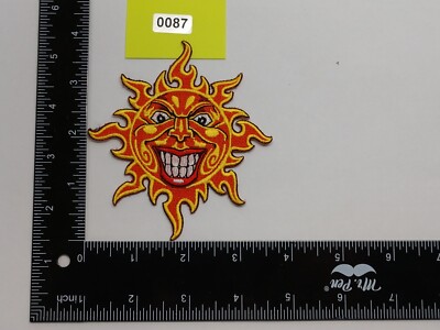 Evil Smiling Sun Iron On Patch