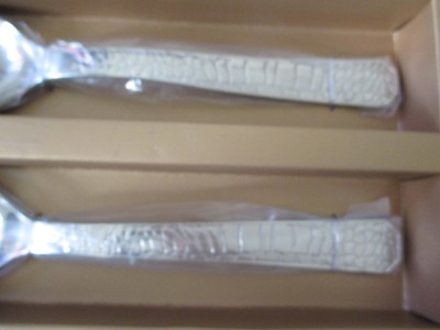 RALPH LAUREN CROCODILE SALAD SERVERS SET OF 2- NEW