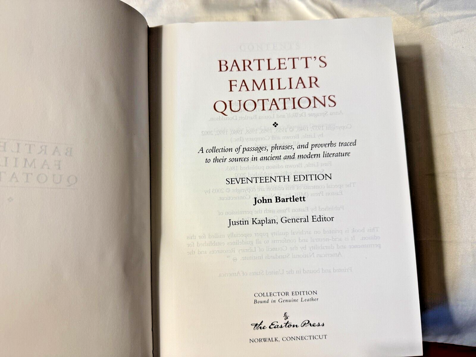 Easton Press ~BARLETT'S BOOK OF ANECDOTES & FAMILIAR QUOTATIONS~ SET!