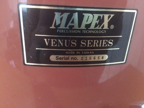 Mapex Venus 13 Round X 11 Mount Tom drum serial number 216658 red drum