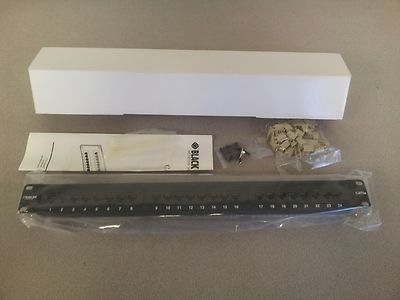 BLACK BOX CAT5e Econo Patch Panel, 24-Port, 1U, Universal Wiring, New in Box