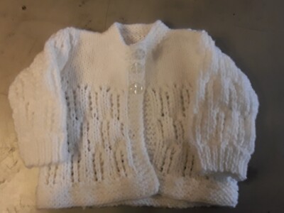 hand knitted baby cardigans white newborn