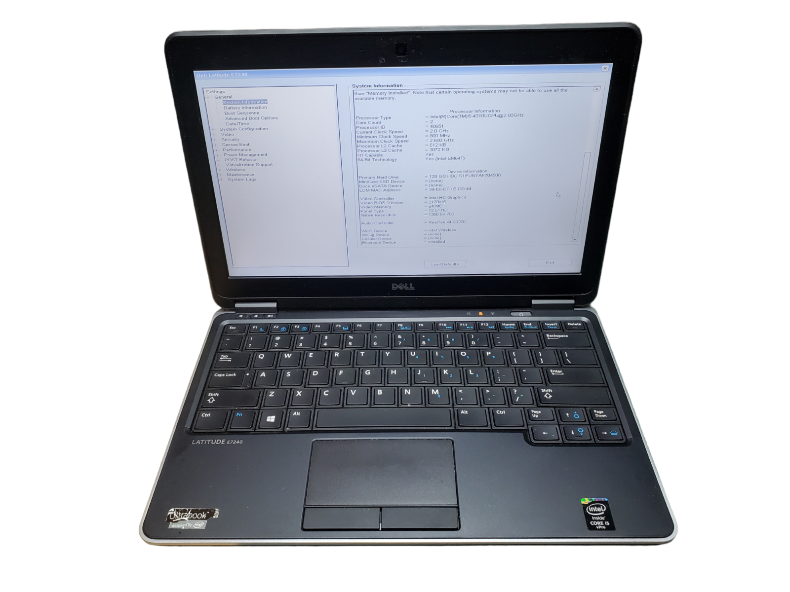 ジャンク　DELL E7240 I5-4310U 2.0GHz メモリ2GB　カメラ　中古 ノートパソコン　JK1360 DELL Latitude E7240 Core i5-4310U 2.0GHz 4GB ノート ジャンク