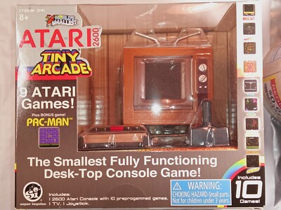 Atari 2600 Tiny Arcade Worlds Smallest Mini Micro Console TV Includes 10 Games