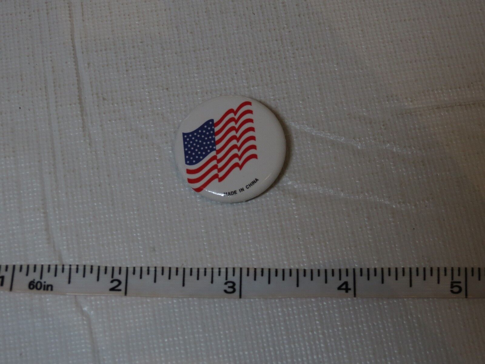 USA United States flag red white blue pin vintage button stars stripes waving