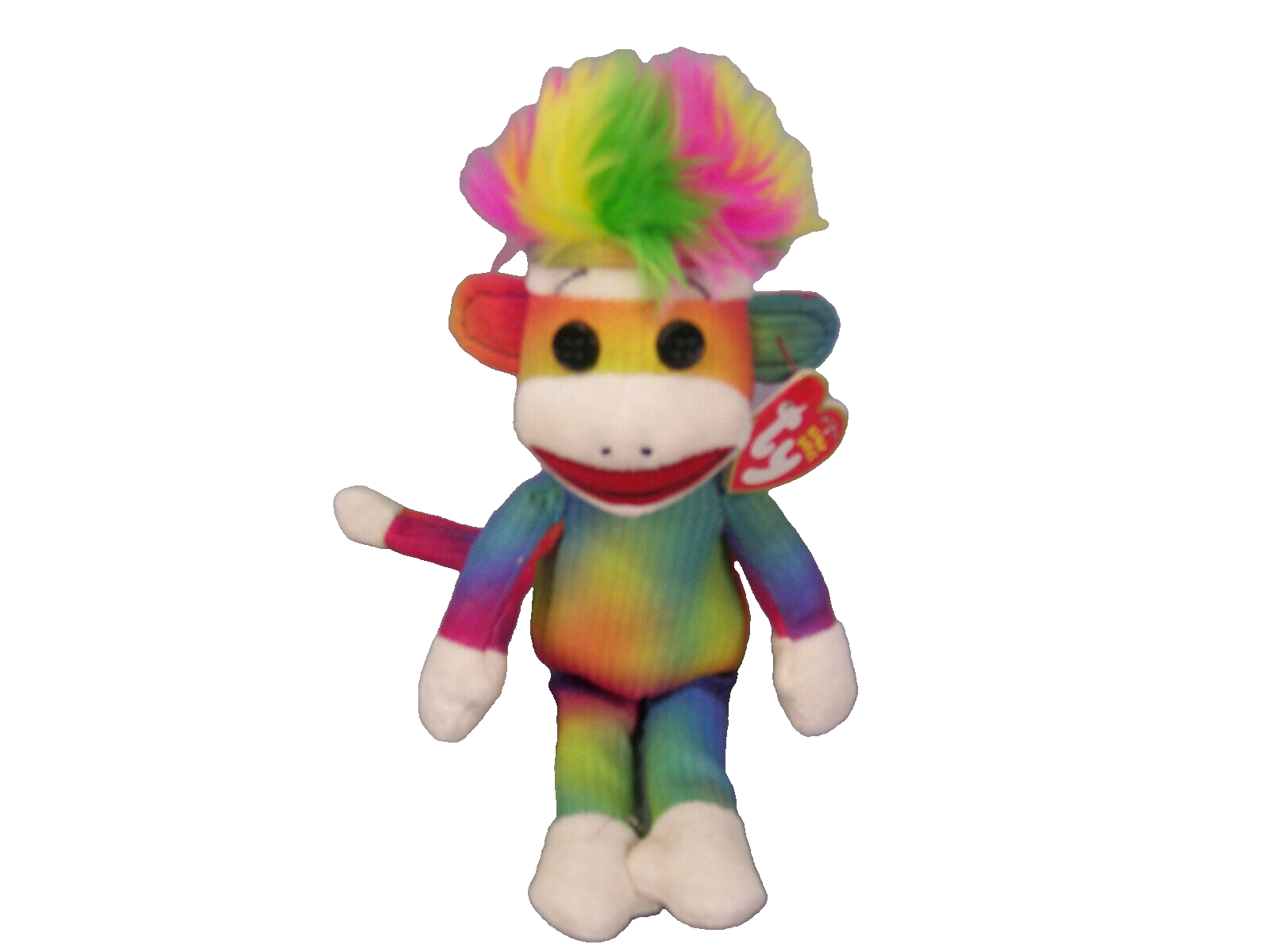 TY Beanie Baby - RAINBOW Sock Monkey (9.5 inch)