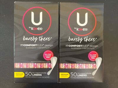 2* U by Kotex Barely There Everyday Liners 50 Wrapped Liners Each