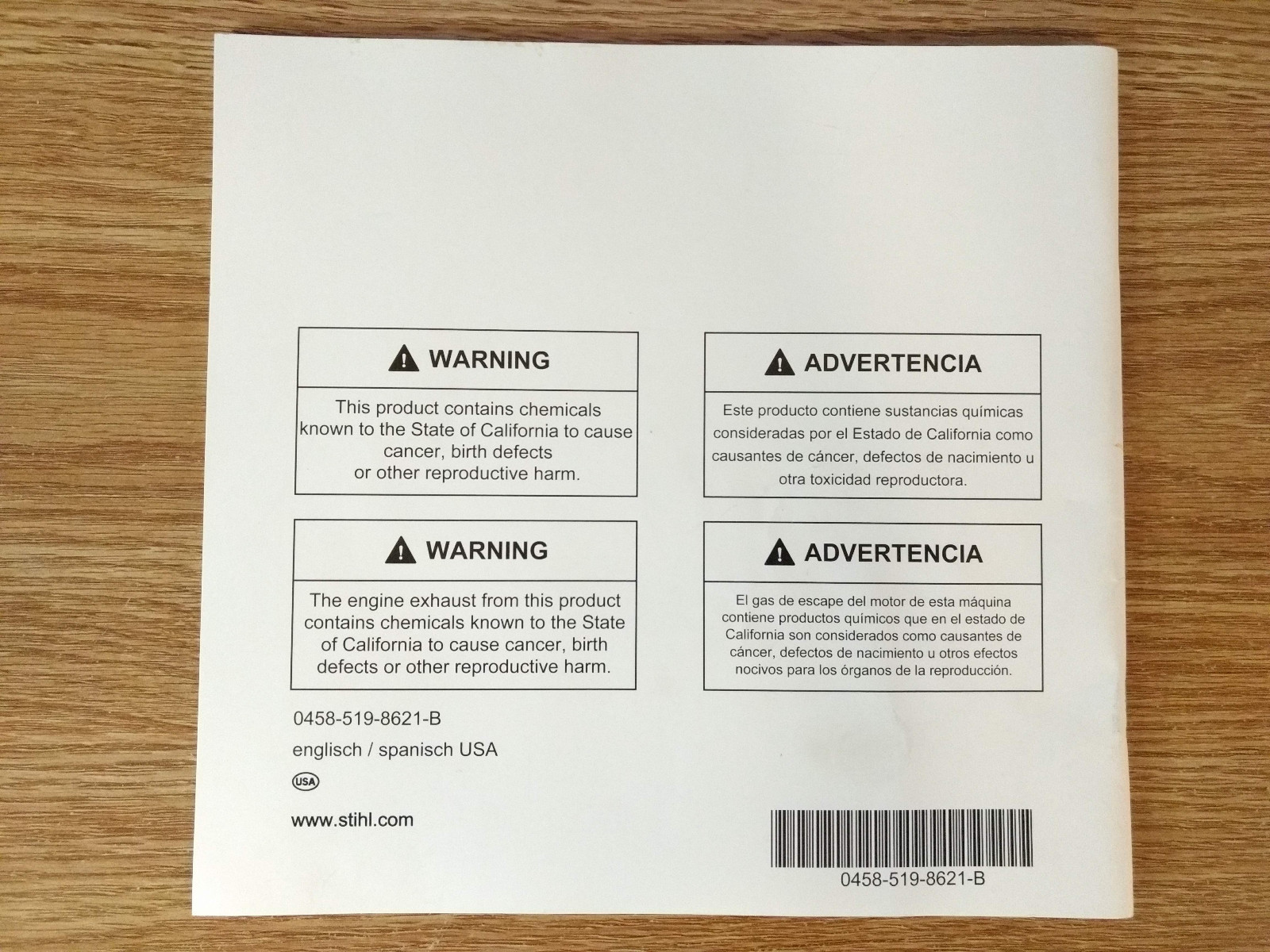 Stihl HL 94 Hedge Trimmer Owners Instruction Manual 0458-519-8621-B