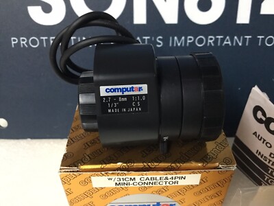 Computar TG3Z2710FCS CCTV Varifocal Lens 2.7-8mm 1/3  1:1.0 CS DC Auto Iris NEW!