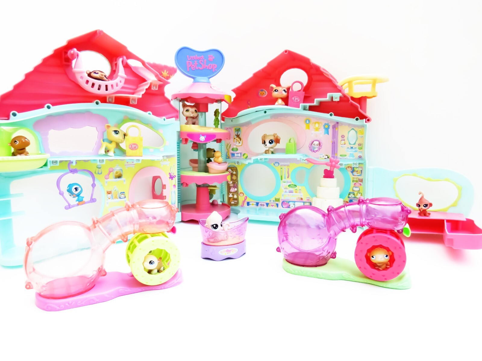 Littlest Pet Shop Little Lovin' Pet Playhouse PLUS 7 Playsets 2004 Hasbro MINT | #2010964632