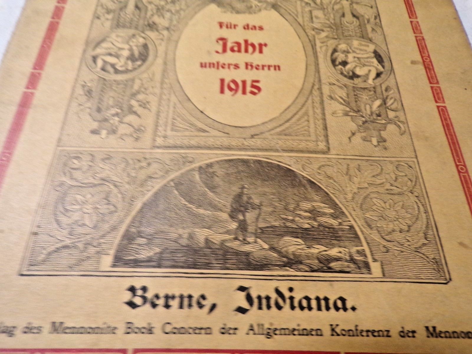 1915 Bern Indiana German Mennonite Book