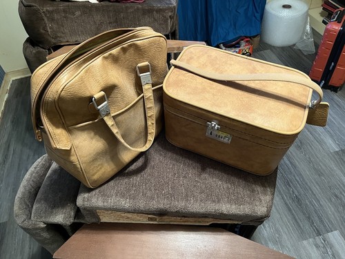 Vintage Sears Yellow Carry On Travel Bag And Vintage