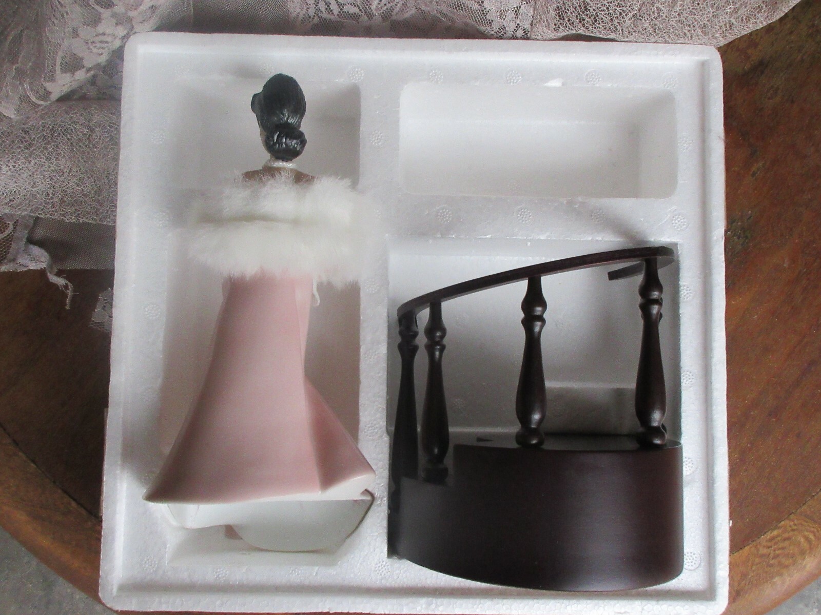 ~~Porcelain Enchanted Barbie on Staircase, New in Box, COA  & Registration~~