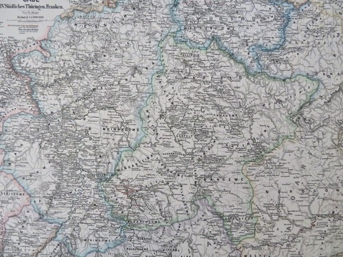 Franconia & Thuringia German Districts 1875 Spruner detailed historical map