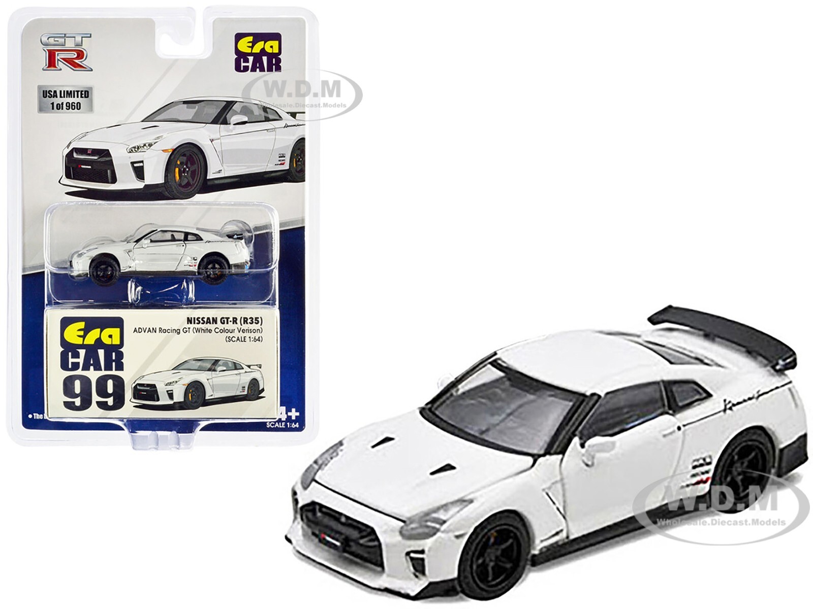 【MINI GT】1/64 R35 GT-R RHD トイザらスオリジナル MINI GT 64 LB WORKS Nissan GT-R (R35) White Type 1 , Rear