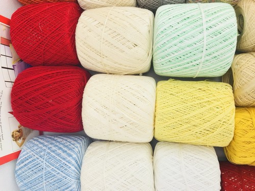 Lot Vintage Mercerized Cotton Crochet Thread Yarn 43 Mixed Coats Patons Used