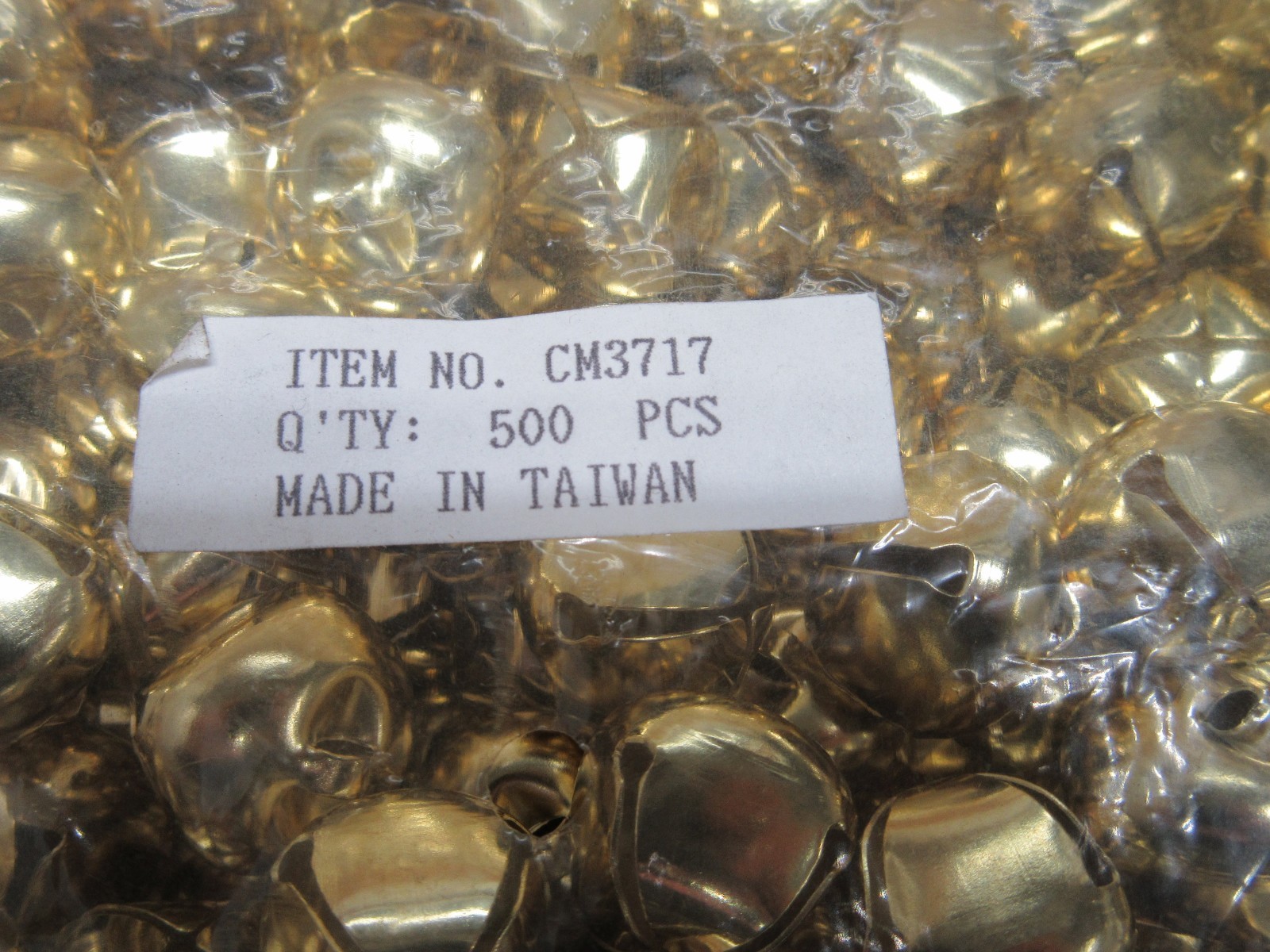 Wholesale Lot of 1,000 Gold 20mm Metal Jingle Bells Christmas Crafts Supplies