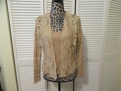 Creative Design Works  Lace blouse, cami, M, 2 pcs, Gold lace top plus cami,NEW