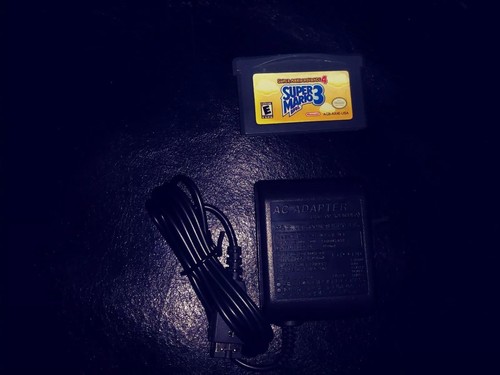 Red Nintendo GBA AGS 001 & Super Mario Bros 3 Super Mario Advance 4 GBA Charger