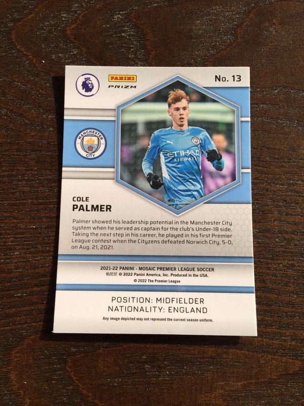 2021-22 Panini Mosaic Cole Palmer Manchester City Chelsea Gold