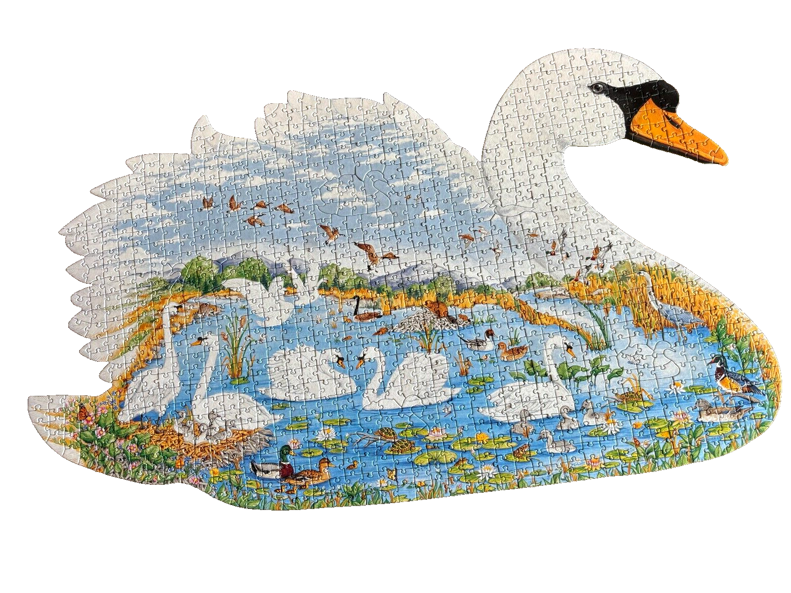 SCHMID  パズル COMPLETE 1000 Piece SWAN LAKE Shaped Puzzle FX Schmid from