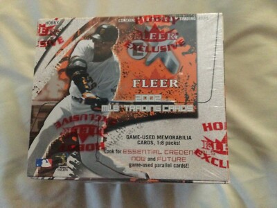 2002 Fleer Exclusive EX  Baseball Factory Sealed HOBBY BOX Game Used Memor 1:8