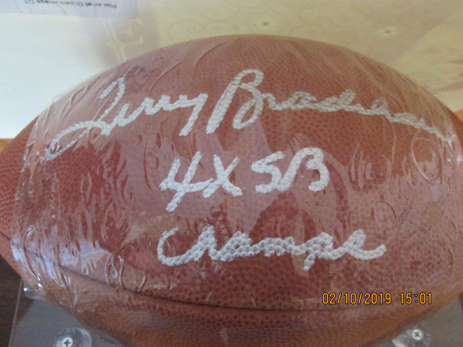 Terry Bradshaw AUTOGRAPHED FOOTBALL STEINER COA  4X SB CHAMPS Pittsburgh Steeler